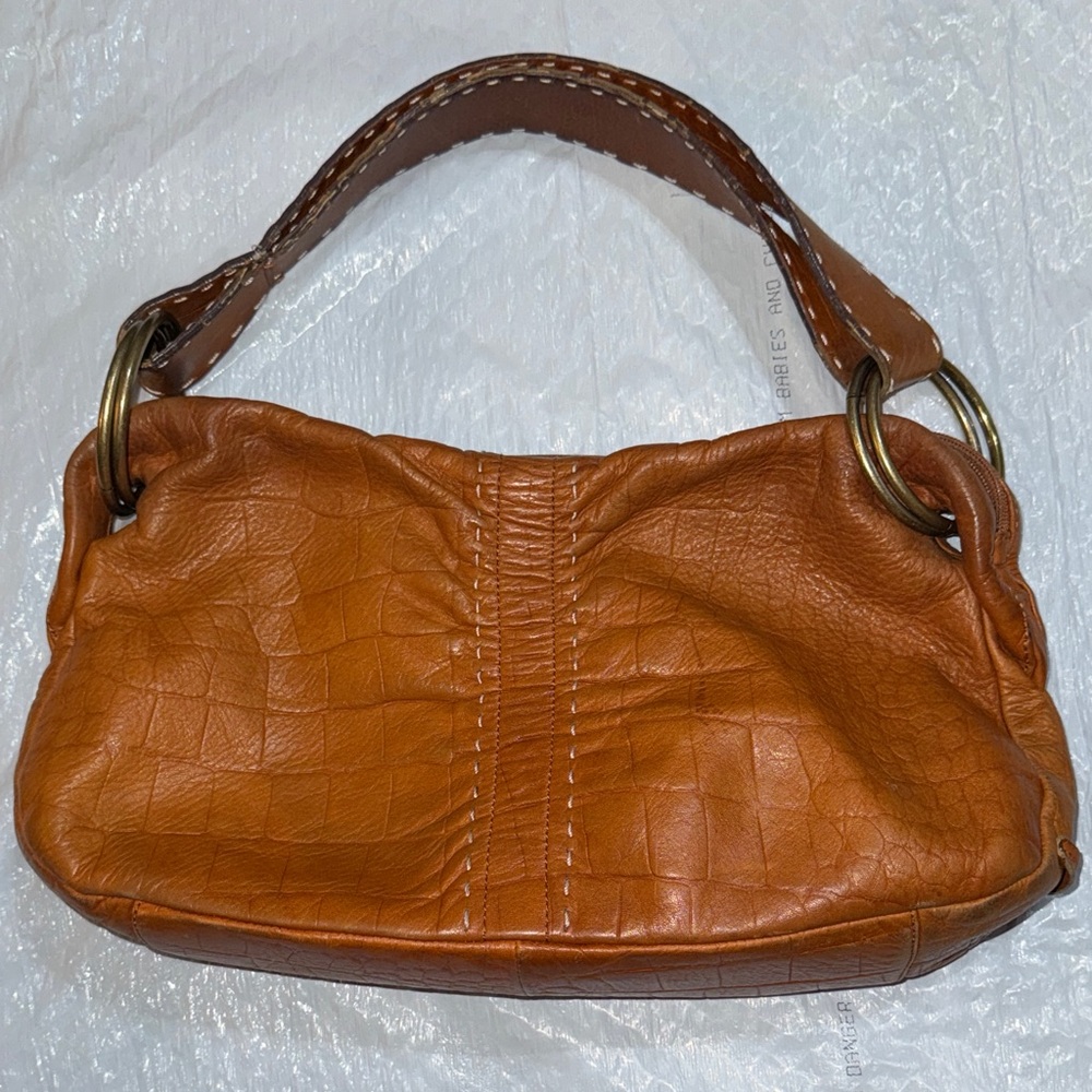 Adrienne Vittadini vintage Elegant Tan Leather Shoulder Bag